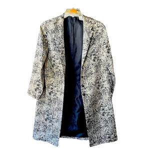Laura Ashley Petite long formal jacket SZ petite small metallic gold black